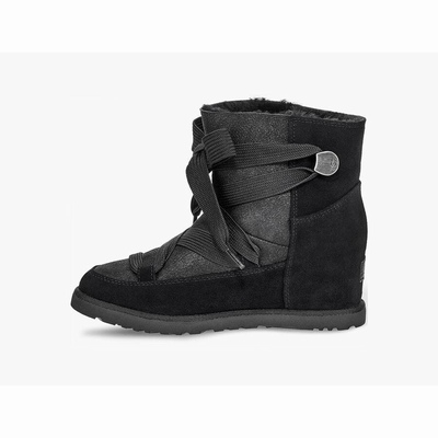 Botas UGG Classic Lace-up Mulher Pretas | PT-AQEHD